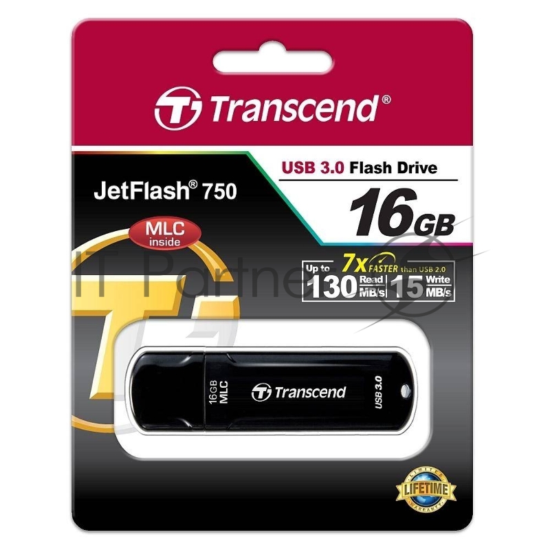 Флеш Диск Transcend 16Gb Jetflash 750 TS16GJF750K USB3.0 черный