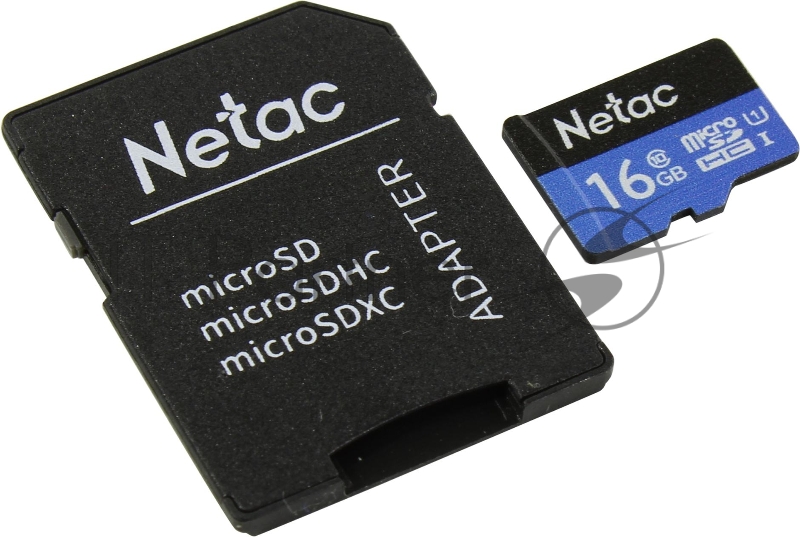Флеш карта microSDHC 16GB Netac P500 <NT02P500STN-016G-R> (с SD адаптером) 80MB/s