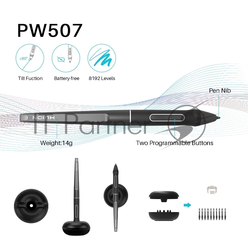 Планшет для рисования Huion Kamvas PRO 13 USB черный