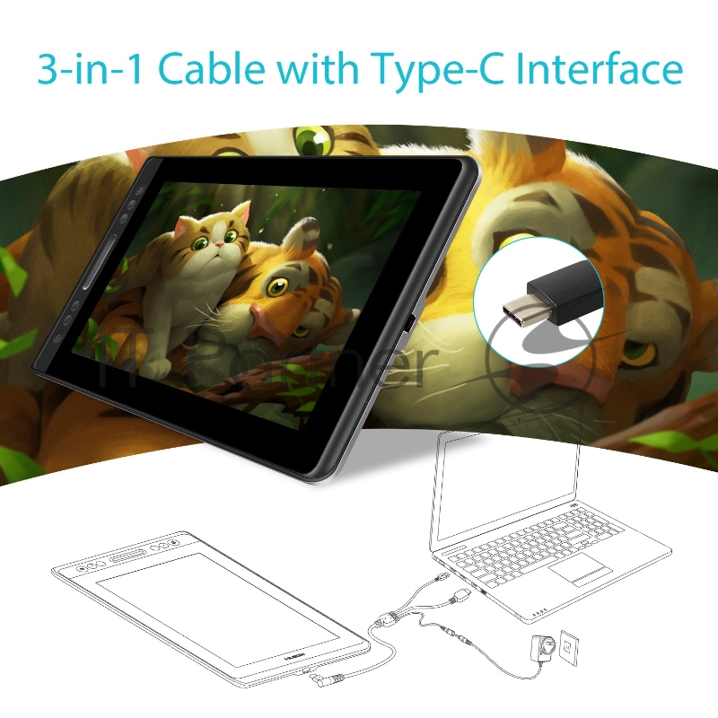 Планшет для рисования Huion Kamvas PRO 13 USB черный