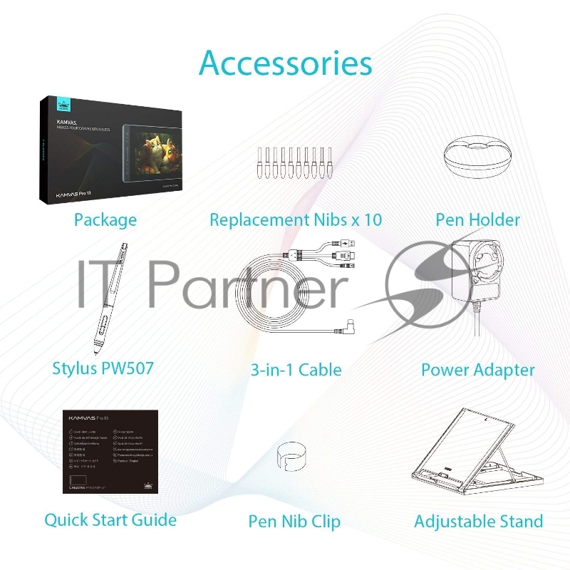 Планшет для рисования Huion Kamvas PRO 13 USB черный