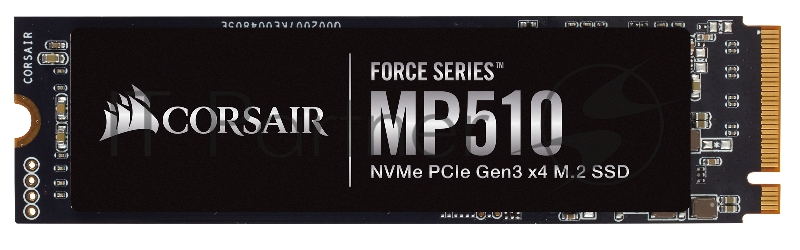 Накопитель M.2 2280 1920GB Corsair MP510 Client SSD CSSD-F1920GBMP510 PCIe Gen3x4 with NVMe, 3480/2700, IOPS 485/530K, MTBF 1.8M, 3D TLC, 3120TBW, NVMe 1.3, RTL