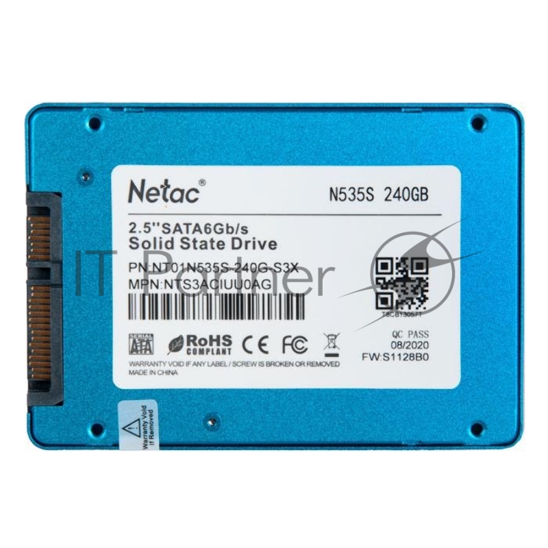 SSD накопитель 2.5 Netac 240Gb N535S Series <NT01N535S-240G-S3X> Retail (SATA3, up to 540/490MBs, 3D TLC, 7mm)