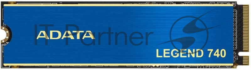 Твердотельный накопитель ADATA SSD LEGEND 740, 250GB, M.2(22x80mm), NVMe, PCIe 3.0 x4, 3D TLC, R/W 2300/1300MB/s, IOPs 90 000/150 000, TBW 150, DWPD 0.33, with Heat Spreader (5 лет)