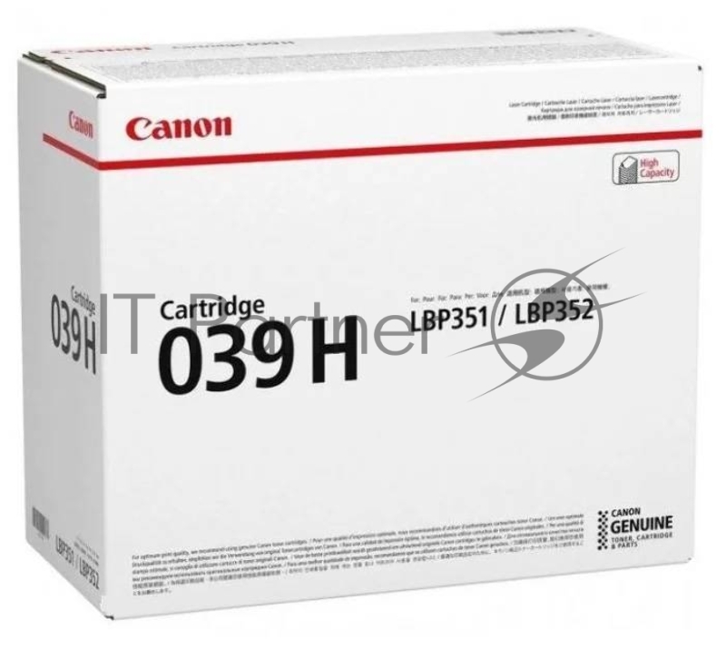 Тонер-картридж Canon Cartridge 039HBK (0288C001) черный, 25000 стр., для LBP351x/352x