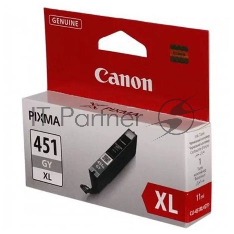 Картридж Canon CLI-451XLGY серый, 780 стр. (повышенной емкости), для PIXMA iP7240, MG5440, 6340
