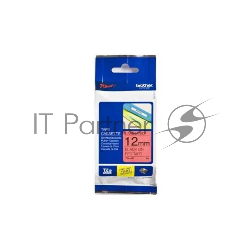 Наклейка ламинированная TZ-E431 (12 мм черн/красн, аналог TZ-431)