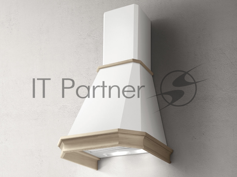 Вытяжка ELICA Купольная, 60см, 650 м3, управление: ползунковое , цвет: белый+багет(ясень) под покраску