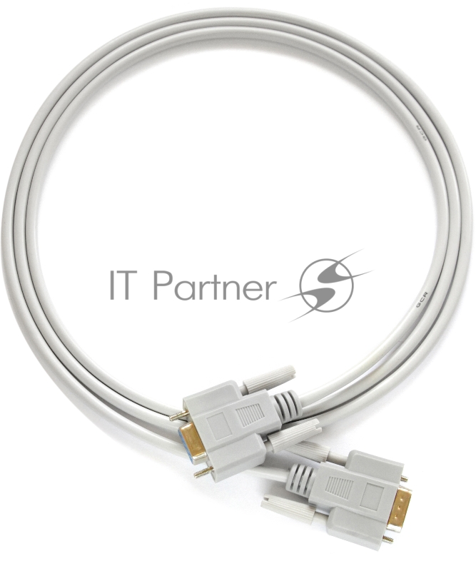 Кабель Greenconnect COM RS-232 порта соединительный 1.8m GCR-DB9CM2M-1.8m, 9M AM / 9M AM Premium, серый, пластиковый пакет