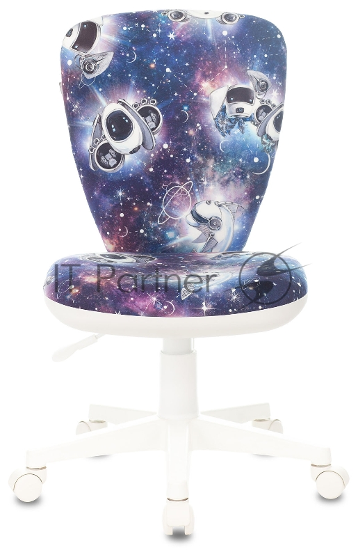 Кресло детское Бюрократ KD-W10 синий космопузики крестовина пластик пластик белый