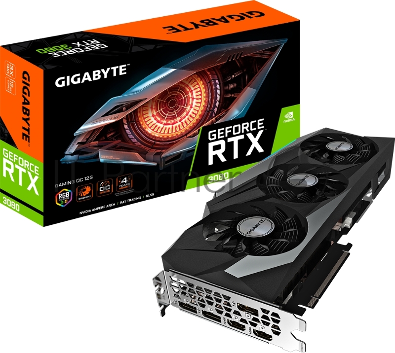 Видеокарта Gigabyte PCI-E 4.0 GV-N3080GAMING OC-12GD LHR NVIDIA GeForce RTX 3080 12288Mb 320 GDDR6X 1755/19000 HDMIx2 DPx3 HDCP Ret