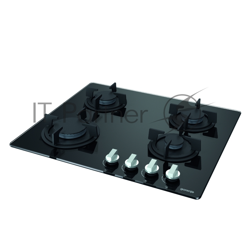 Встраиваемая варочная панель GORENJE Газовая варочная панель на закаленном стекле, 58 × 8 × 50 см, 4 конфрки,черный цвет