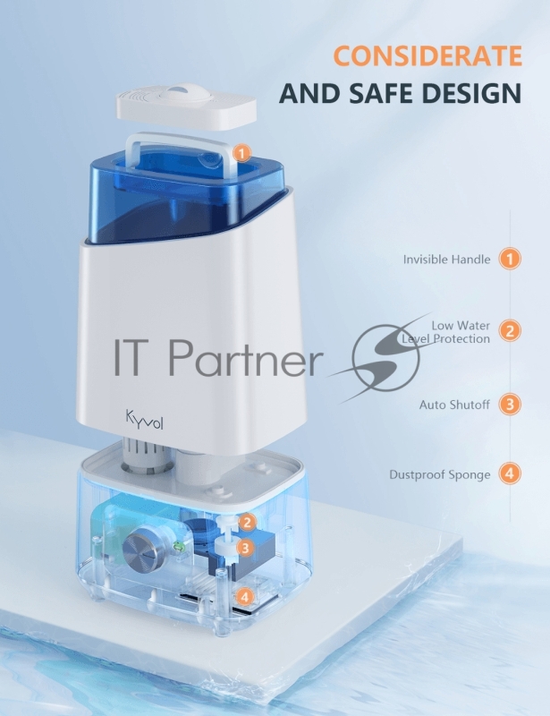 Увлажнитель воздуха Kyvol Ultrasonic Cool Mist Humidifier EA200 (Wi-Fi) Бело-голубой (с колёсиком управления)