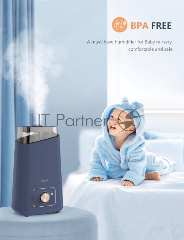 Увлажнитель воздуха Kyvol Ultrasonic Cool Mist Humidifier EA200 (Wi-Fi) Сине-золотой (с колёсиком управления)