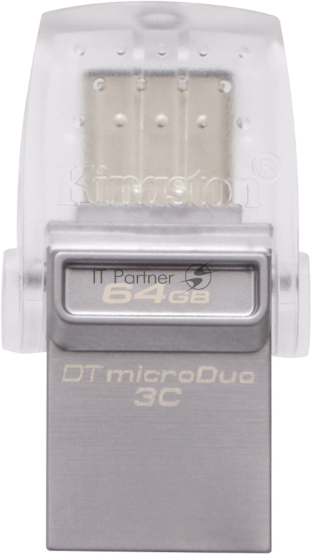 Флеш Диск Kingston 64Gb DataTraveler microDuo DTDUO3C/64GB USB3.0 серебристый