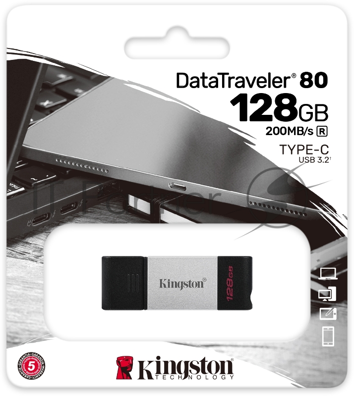 Флеш накопитель 128GB Kingston DataTraveler 80, USB 3.2
