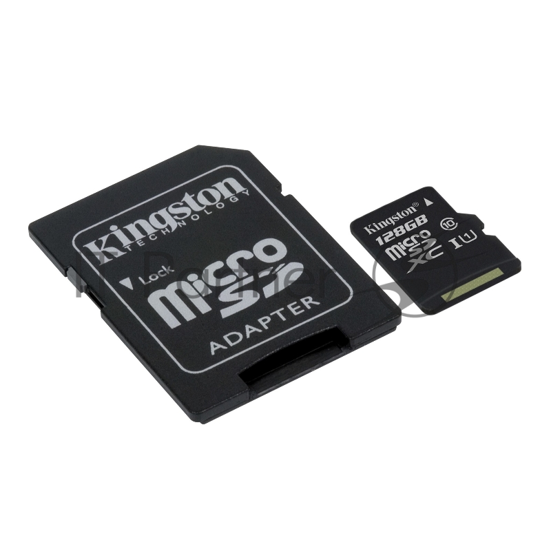Флеш карта microSDHC 128GB microSDXC Kingston <SDCS2/128GB> Class10 UHS-I Canvas Select up to 100MB/s с адапт.