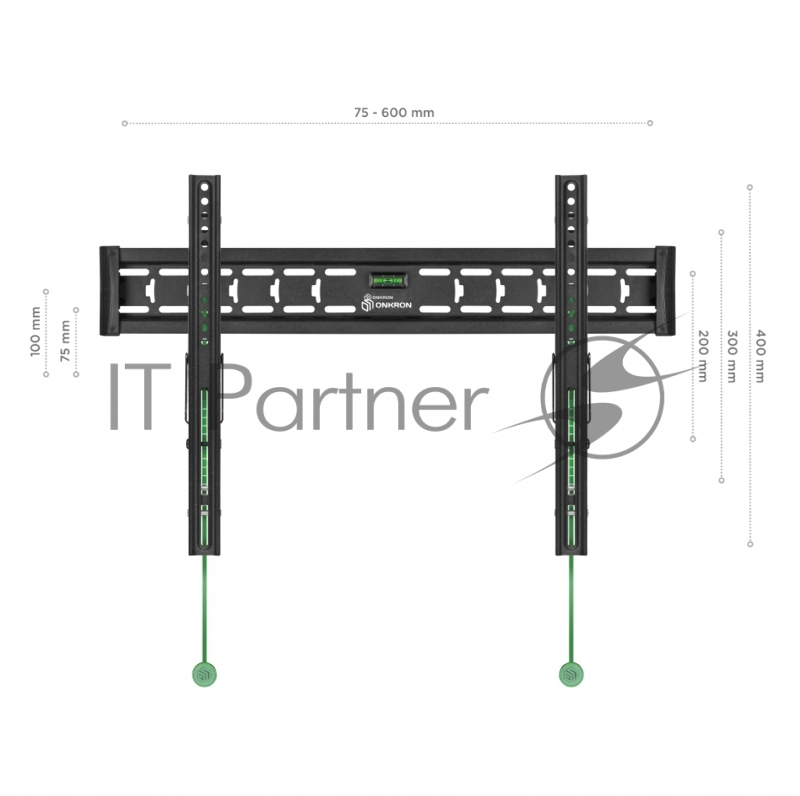 Кронштейн ONKRON TM6 для телевизора 43-85 наклонный, чёрный