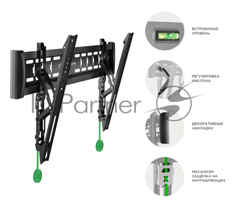 Кронштейн ONKRON TM6 для телевизора 43-85 наклонный, чёрный