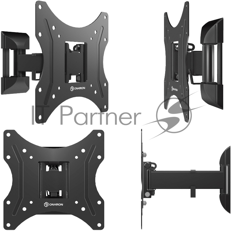Кронштейн ONKRON M2S для телевизора 17-43 наклонно-поворотный, чёрный