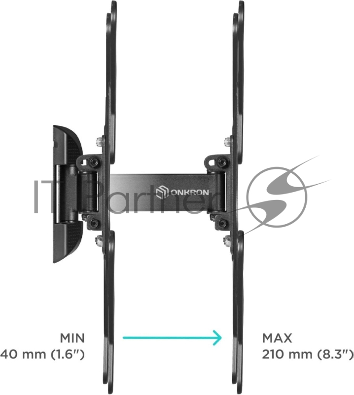 Кронштейн ONKRON M2 для телевизора 26-65 наклонно-поворотный, чёрный