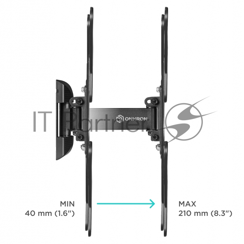 Кронштейн ONKRON M2 для телевизора 26-65 наклонно-поворотный, чёрный
