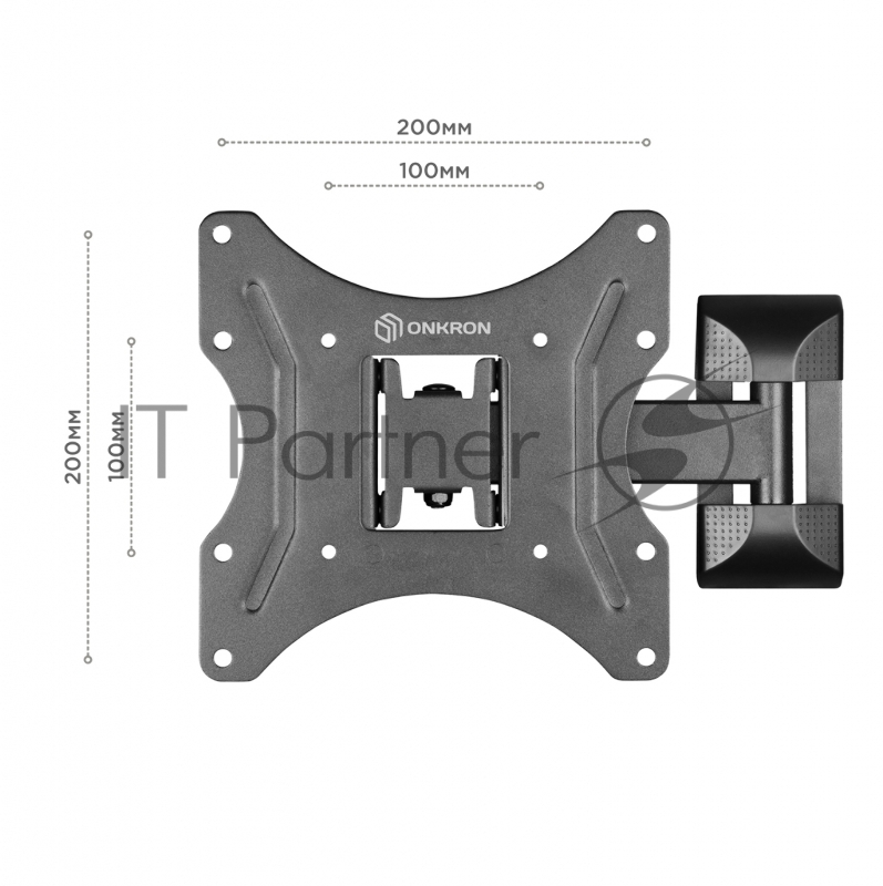 Кронштейн ONKRON M2 для телевизора 26-65 наклонно-поворотный, чёрный