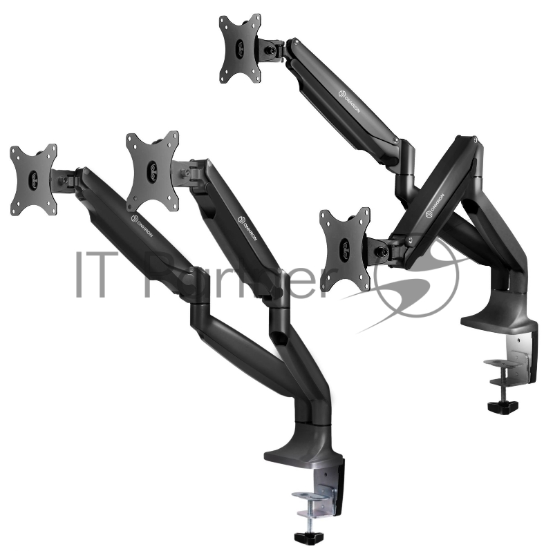 Кронштейн для 2 мониторов ONKRON G200 для монитора 13-32 настольный, чёрный