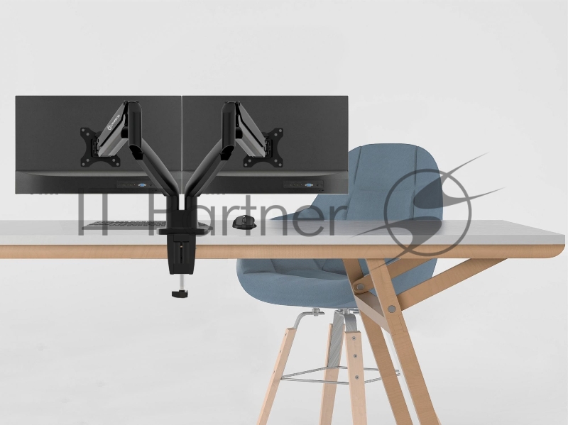 Кронштейн для 2 мониторов ONKRON G200 для монитора 13-32 настольный, чёрный