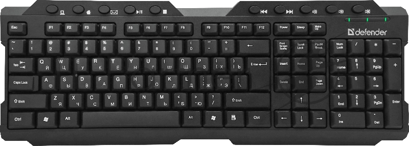 Беспроводная клавиатура Defender Element HB-195 RU,черный,мультимедиа