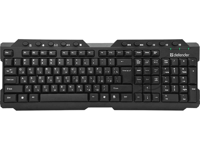 Беспроводная клавиатура Defender Element HB-195 RU,черный,мультимедиа