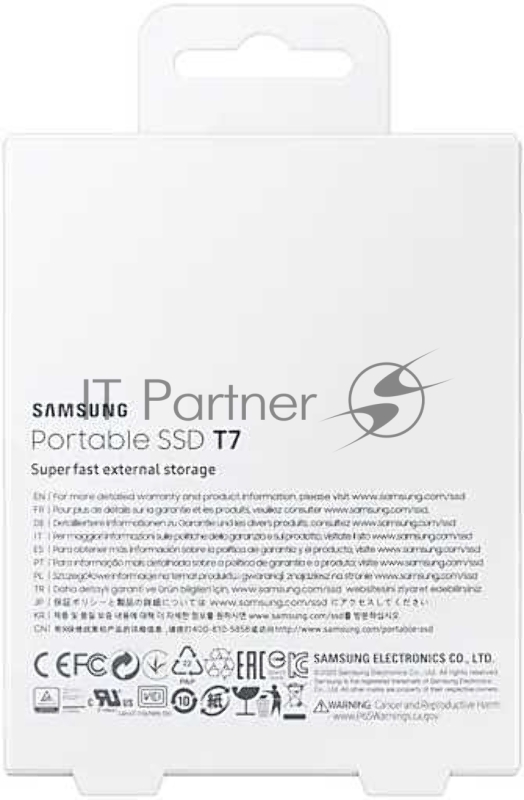 Твердотельный накопитель Samsung SSD 2TB T7 Touch, USB Type-C, R/W 1000/1050MB/s, Red