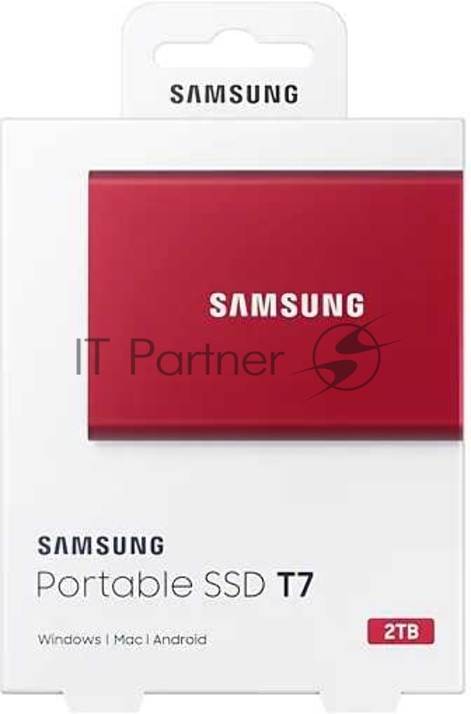 Твердотельный накопитель Samsung SSD 2TB T7 Touch, USB Type-C, R/W 1000/1050MB/s, Red