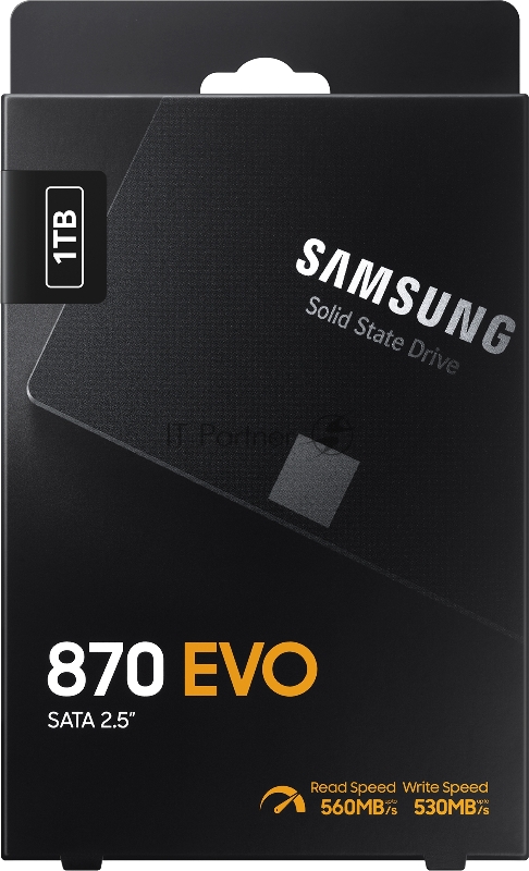 Накопитель SSD 2.5 Samsung 1.0Tb 870 EVO Series <MZ-77E1T0BW> (SATA3, up to 560/530MBs, 98000 IOPs, 3D TLC, MKX, DDR4 1Gb, 7mm)