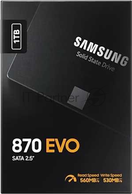 Накопитель SSD 2.5 Samsung 1.0Tb 870 EVO Series <MZ-77E1T0BW> (SATA3, up to 560/530MBs, 98000 IOPs, 3D TLC, MKX, DDR4 1Gb, 7mm)