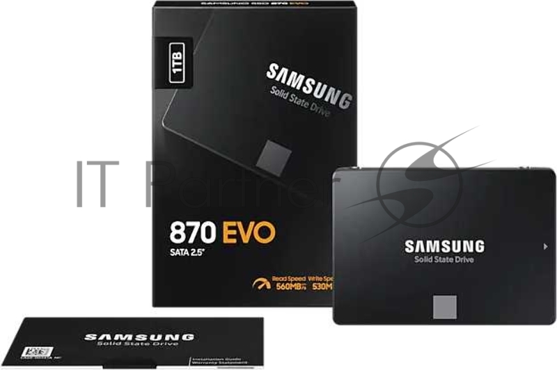 Накопитель SSD 2.5 Samsung 1.0Tb 870 EVO Series <MZ-77E1T0BW> (SATA3, up to 560/530MBs, 98000 IOPs, 3D TLC, MKX, DDR4 1Gb, 7mm)