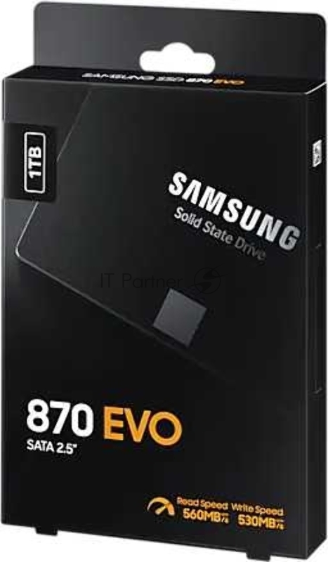 Накопитель SSD 2.5 Samsung 1.0Tb 870 EVO Series <MZ-77E1T0BW> (SATA3, up to 560/530MBs, 98000 IOPs, 3D TLC, MKX, DDR4 1Gb, 7mm)