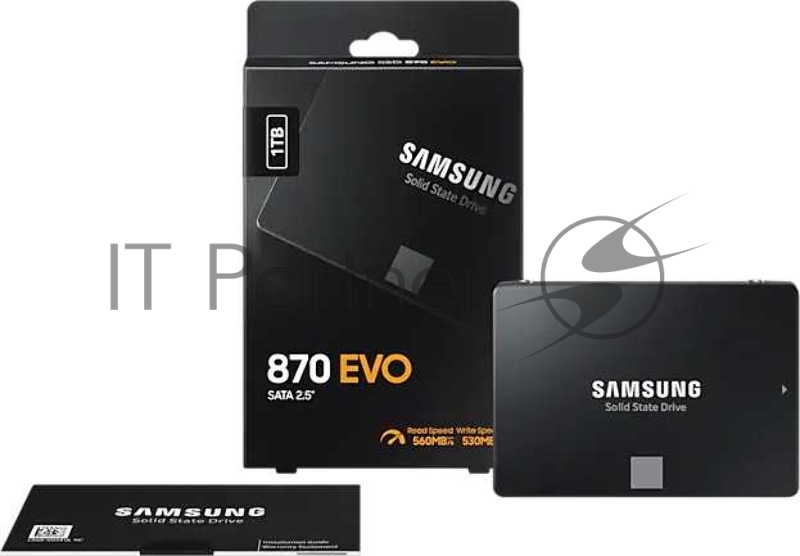 Накопитель SSD 2.5 Samsung 1.0Tb 870 EVO Series <MZ-77E1T0BW> (SATA3, up to 560/530MBs, 98000 IOPs, 3D TLC, MKX, DDR4 1Gb, 7mm)