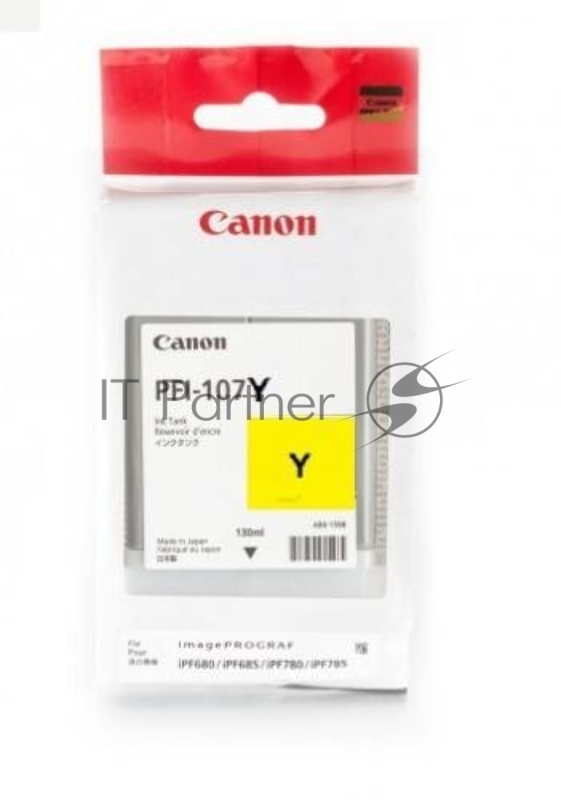 Картридж струйный Canon PFI-107Y 6708B001 желтый для Canon iP F680/685/780/785 (130мл)