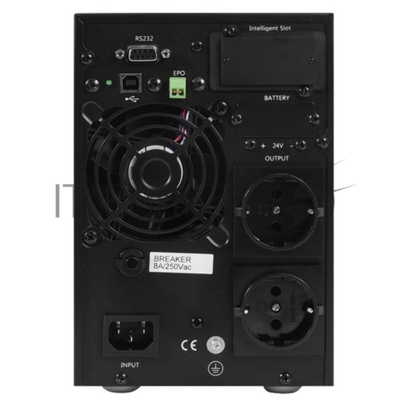 Источник бесперебойного питания UPS POWERMAN Online 1000, LCD, double conversion, 1000VA, 900W, 4 pieces IEC320 C13 with redundant power supply, USB, RS232, SNMP slot, EPO connector, battery 12V 9Ah 2 pieces, 1 cable C13/C14, 144 x 209 x 293 mm., 9.1