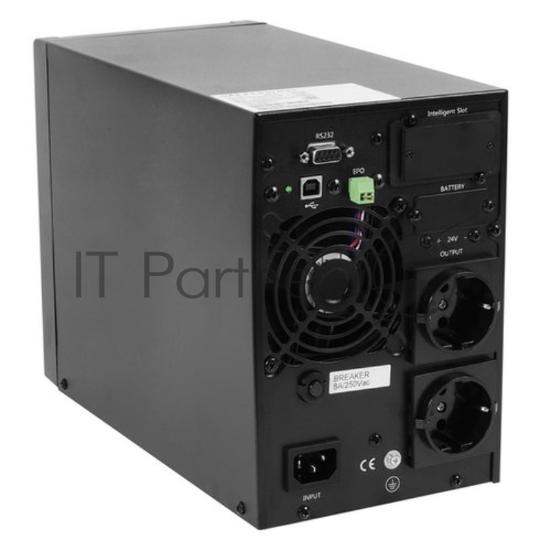 Источник бесперебойного питания UPS POWERMAN Online 1000, LCD, double conversion, 1000VA, 900W, 4 pieces IEC320 C13 with redundant power supply, USB, RS232, SNMP slot, EPO connector, battery 12V 9Ah 2 pieces, 1 cable C13/C14, 144 x 209 x 293 mm., 9.1