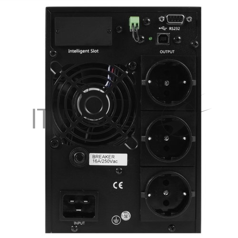 Источник бесперебойного питания UPS POWERMAN Online 2000, LCD, double conversion, 2000VA, 1800W, 8 pcs IEC320 C13 with redundant power supply, USB, RS232, SNMP slot, EPO connector, battery 12V 9Ah 4 pcs, 1 cable C13/C14, 191 x 337 x 460 mm., 19.64 kg