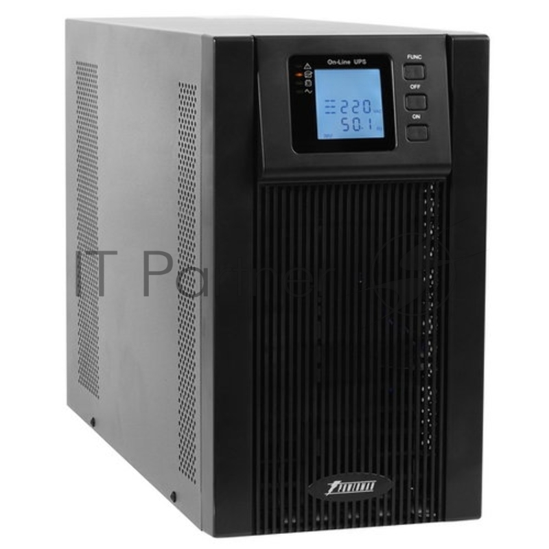Источник бесперебойного питания UPS POWERMAN Online 3000, LCD, double conversion, 3000VA, 2700W, 8 pcs IEC320 C13 with redundant power supply, USB, RS232, SNMP slot, EPO connector, battery 12V 9Ah 6 pcs, 1 cable C13/C14, 191 x 337 x 460 mm., 25.52 kg