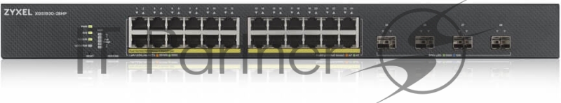 Коммутатор ZYXEL XGS1930-28HP Hybrid Smart L2+ switch PoE+ Zyxel Nebula Flex, 24xGE PoE+, 4xSFP+, budget PoE 375W, Standalone / cloud management