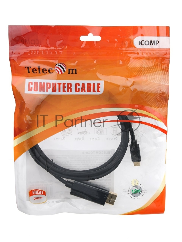 Кабель Telecom USB3.1 Type-Cm --> DP(m) 4K@30Hz, 1.8m <TCC010-1.8M>