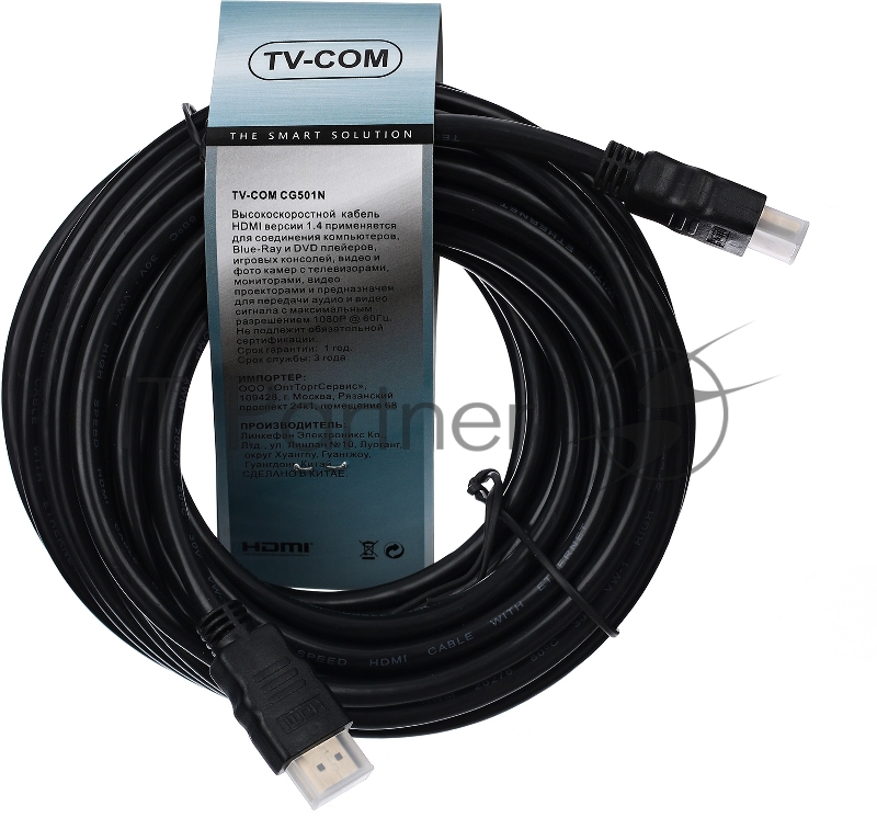 Кабель TV-COM Кабель цифровой (CG501N-10M) HDMI19M to HDMI19M, V1.4+3D, 10m 6937510817856