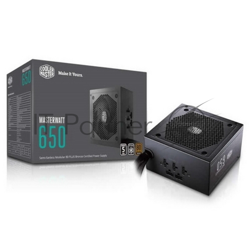 Блок питания Cooler Master MasterWatt 650, ATX, 120mm, 9xSATA, 4xPCI-E(6+2), APFC, 80+ Bronze