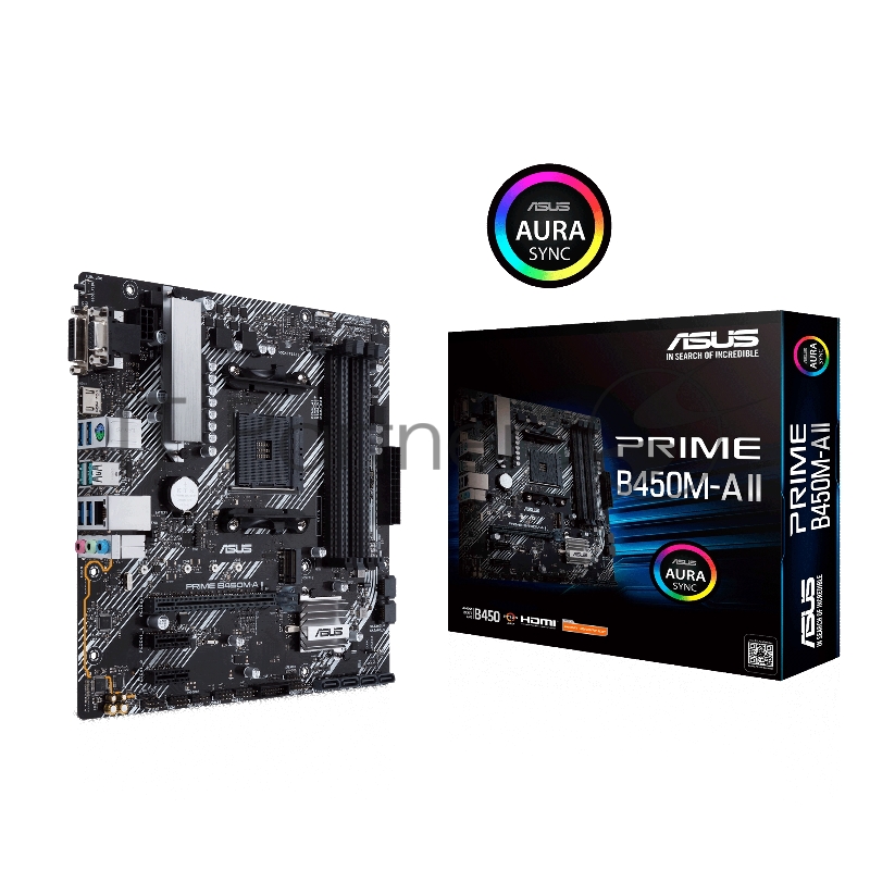 Материнская плата Asus PRIME B450M-A II Soc-AM4 AMD B450 4xDDR4 mATX AC`97 8ch(7.1) GbLAN RAID+VGA+DVI+HDMI