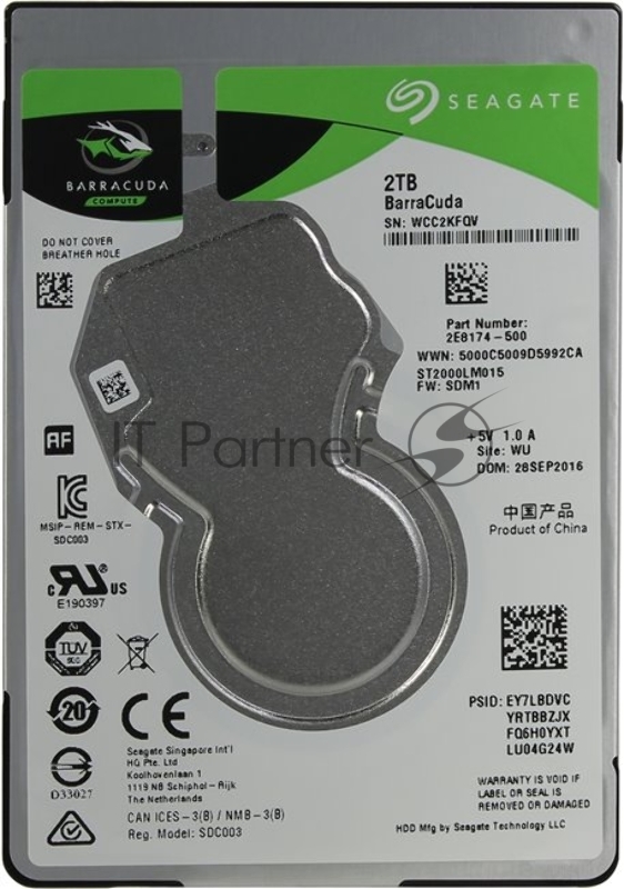 Жесткий диск 2.5 2Tb Seagate ST2000LM015 SATA III Barracuda <5400rpm 128Mb>