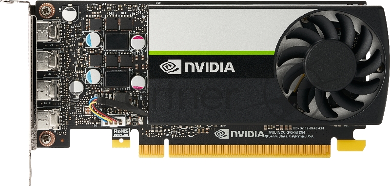 Видеокарта PNY GPU NVIDIA VCNT1000-8GB-SB PCI-Express 3.0 x16, LP8 GB GDDR6 128-bit, 4x Mini DP 1.4, 1x LP bracket.